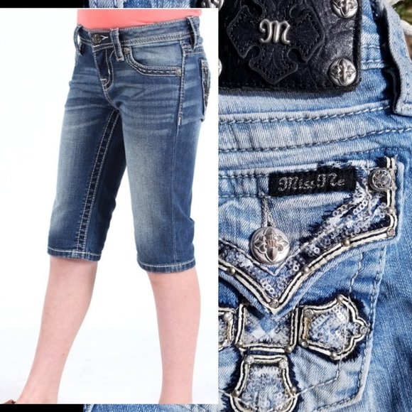 Miss Me Other - Miss Me Girls Embellished Bermuda Shorts Sz 10